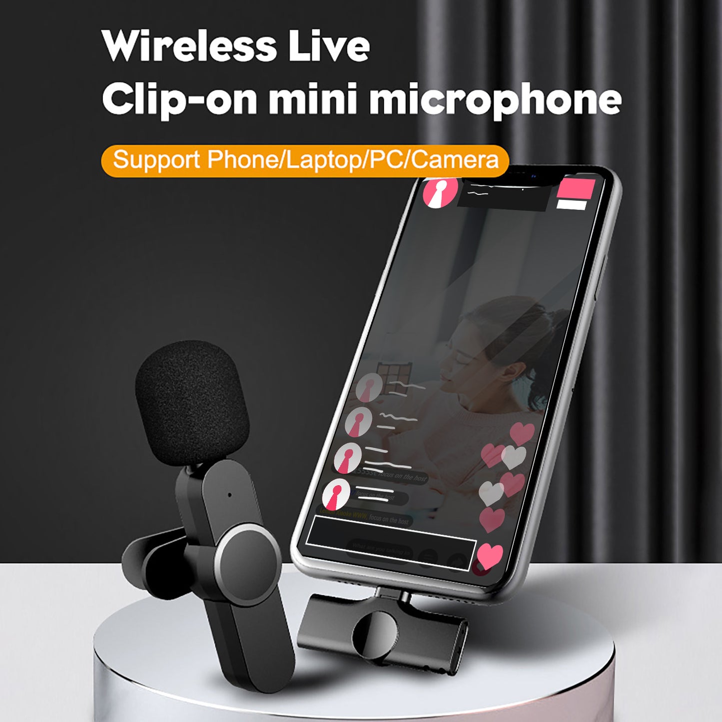 Nuevo micrófono Lavalier inalámbrico EP033, micrófono con Clip de solapa para teléfono Android, compatible con mezcla multicanal en tiempo Real