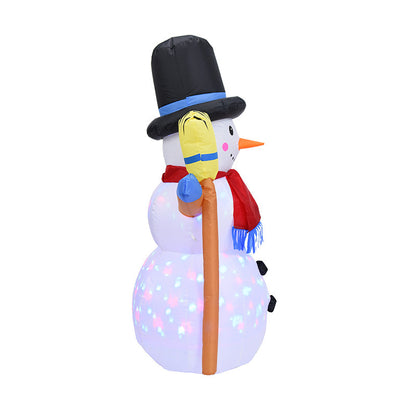 Muñeco de nieve inflable con luz LED, muñeco de nieve navideño colorido, muñeco de aire giratorio, juguetes para fiestas en el hogar, accesorio para vacaciones