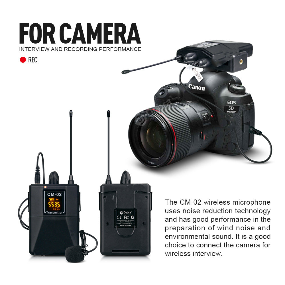 Wireless Microphone With Monitor Lavalier Camera Radio Microphone SLR Interview Recording