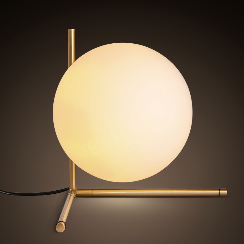 Lampe de table simple boule de verre