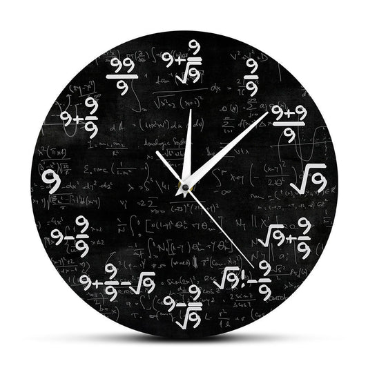 Horloge murale mathématique à la mode pour la maison