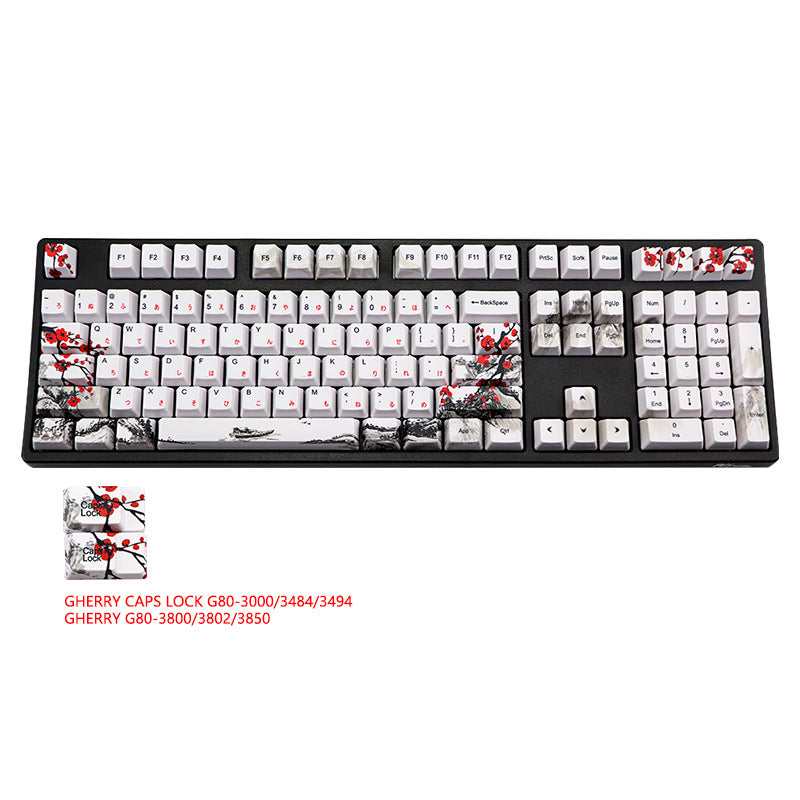 PBT Wangjiang Plum Keycap 109 Clé OEM Hauteur Coréen Japonais 