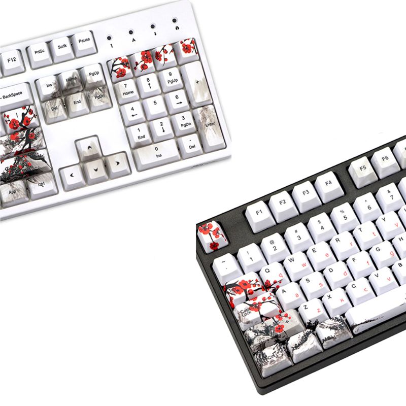 PBT Wangjiang Plum Keycap 109 Clé OEM Hauteur Coréen Japonais 