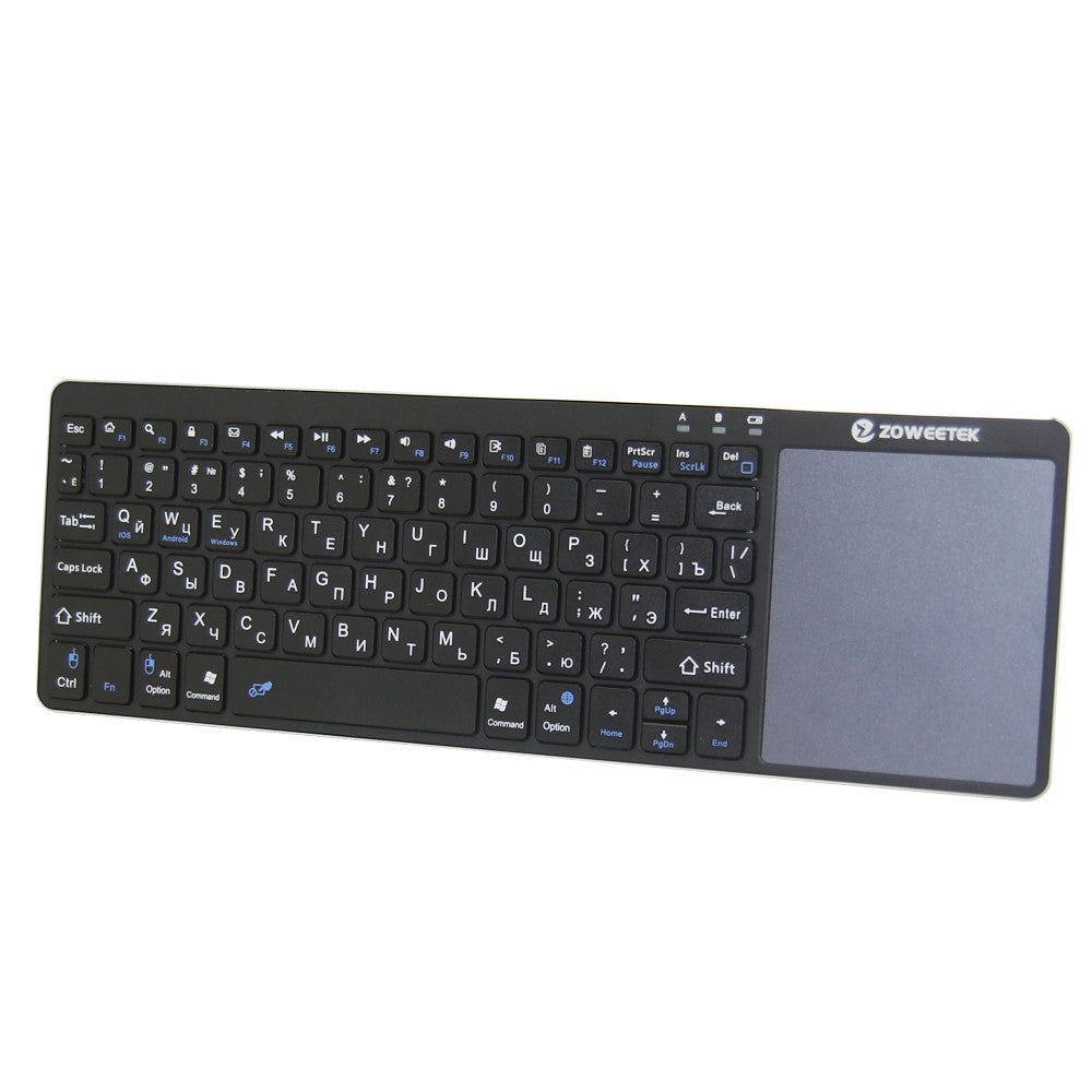 Zoweetek k12bt-1 Mini Wireless Bluetooth Keyboard Russian English Spanish Touchpad For Smart Tv Box Pc Android Phone Pad