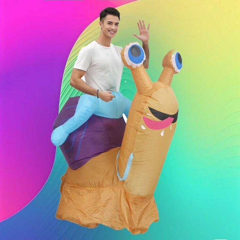 Halloween Dress Up Riding Snail Inflatable Clothing Outfit Party Funny Makeup Costume Props