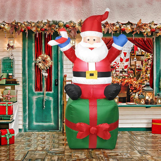 Muñeca inflable con luz de noche, Feliz Navidad, Papá Noel al aire libre, decoración de Año Nuevo, soldado de jardín, juguetes, accesorios de arreglo