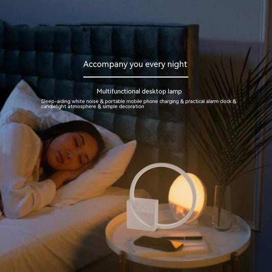 Dormir Audio pequeña lámpara de noche despertador luz de respiración decoración de mesa