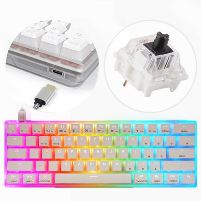 Jelly Transparent Shell Colorful Lights Wired Mechanical Axis Keyboard