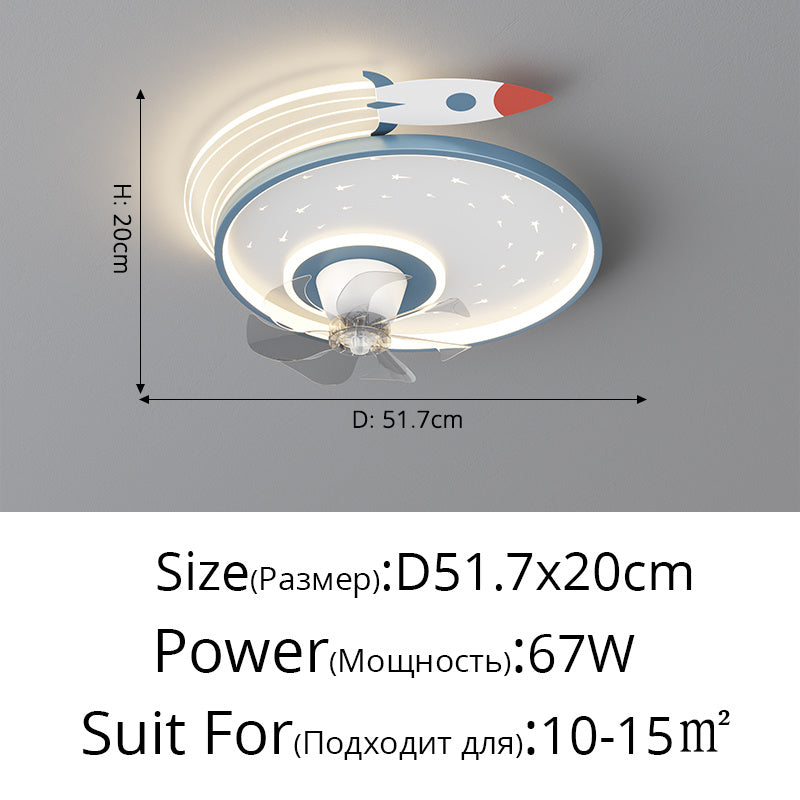 Household Fan Lamp In Dining Room And Study