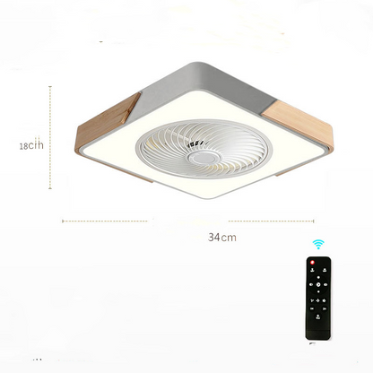 Ventilador de techo moderno con luz y lámpara de decoración para el hogar con control.