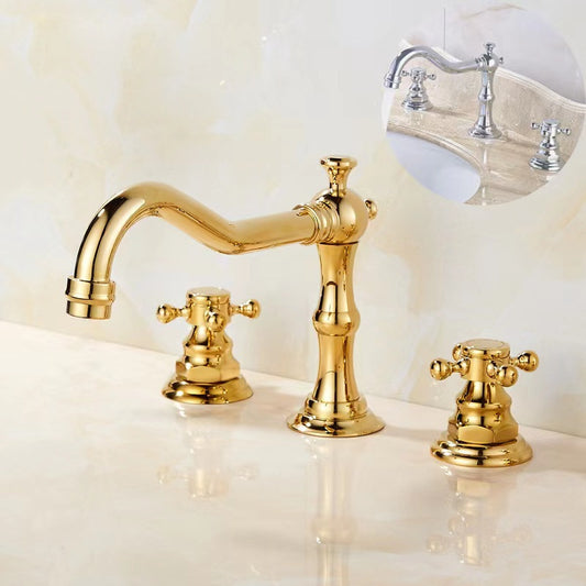 French Retro Three-hole Faucet Bathroom