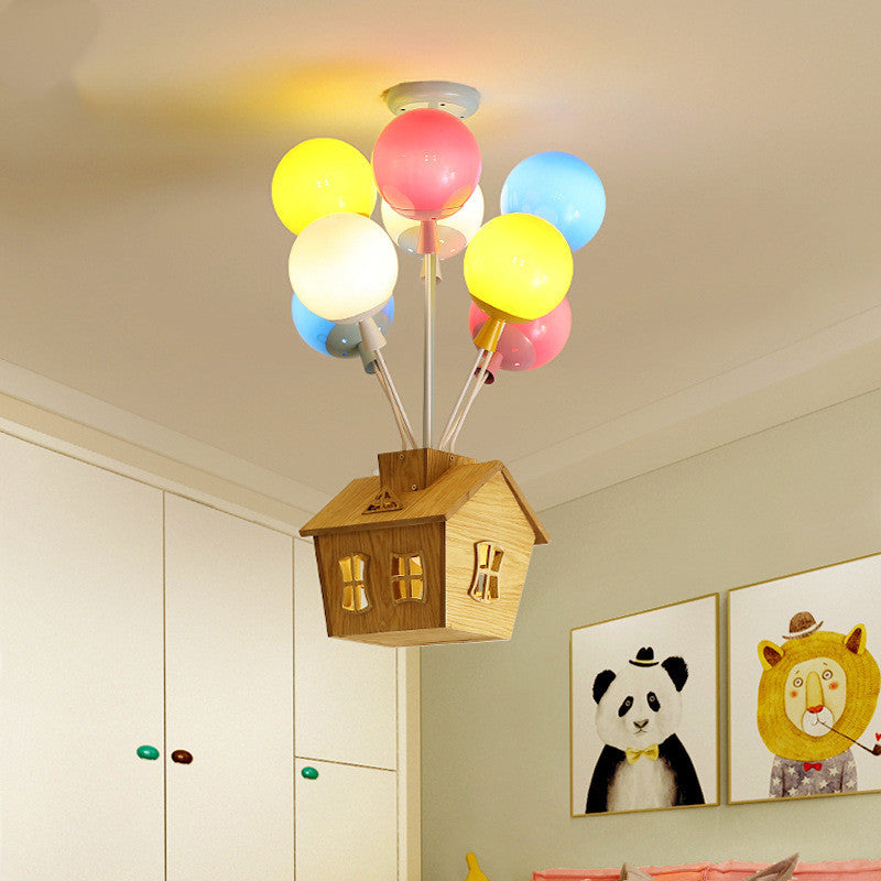 Lampe Chambre Enfant Filet Ballon Rouge Plafond