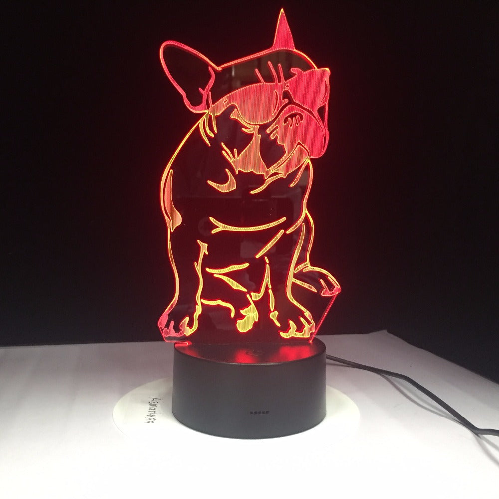 Colorful touch puppy night light