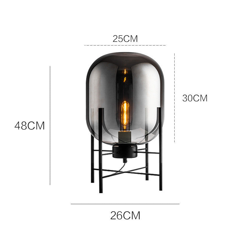 Lámpara de mesa de tetrápodo de vidrio de estilo industrial escandinavo moderno