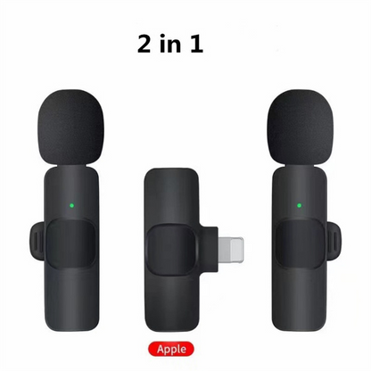 Professional Wireless Lavalier Lapel Microphone For IPhone, IPad - Cordless Omnidirectional Condenser Recording Mic For Interview Video Podcast Vlog YouTube