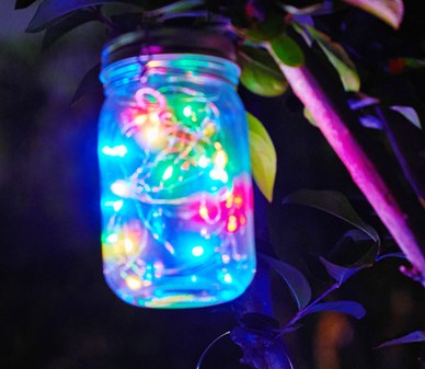 Solar Mason Jar Light Decoración Mason Jar Light Luz colgante para exteriores Mason Jar Light String