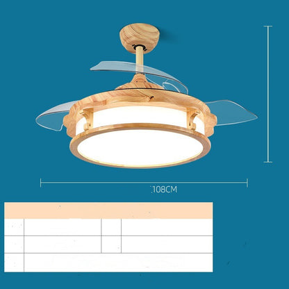 Lámpara de ventilador de madera postmoderna para el hogar, sala de estar, dormitorio, comedor