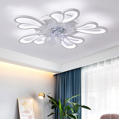 Lumière de salon simple et moderne, nouvelle lumière de ventilateur de plafond de chambre à coucher silencieuse