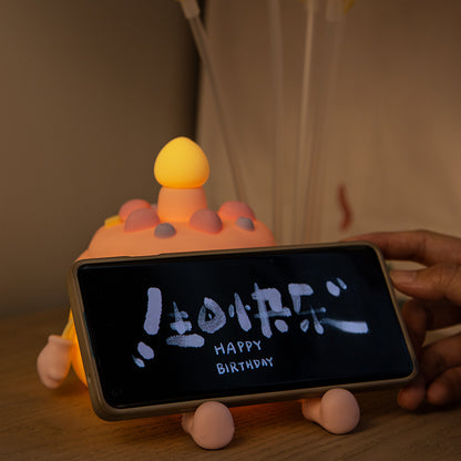 Support de téléphone portable de chevet en forme de gâteau d'anniversaire, petite lampe de nuit