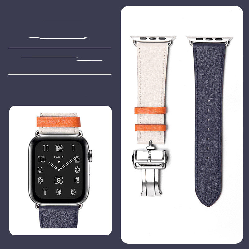 Smartwatch Butterfly Clasp Hand-stitched Strap