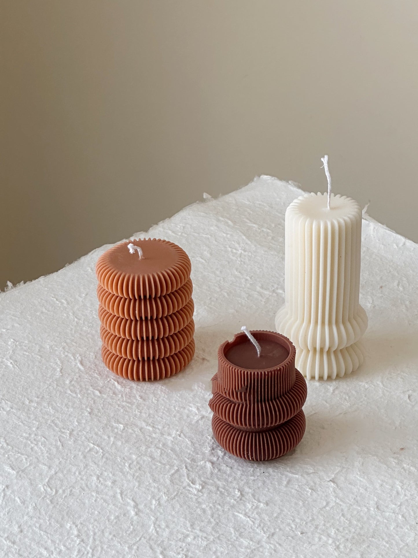 Striped Cylinder Handmade Aromatherapy Candle Home Decoration