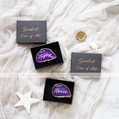 Tarjeta de asiento de boda de piedra de ágata personalizada Tarjeta de asiento Tarjeta de mesa