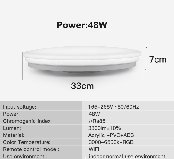 Mando a distancia RGB circular voz modo privado 48W 