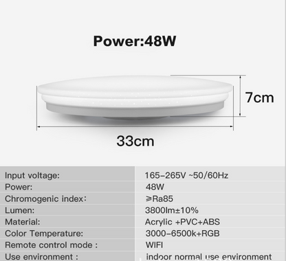 RGB remote control circular voice private mode 48W