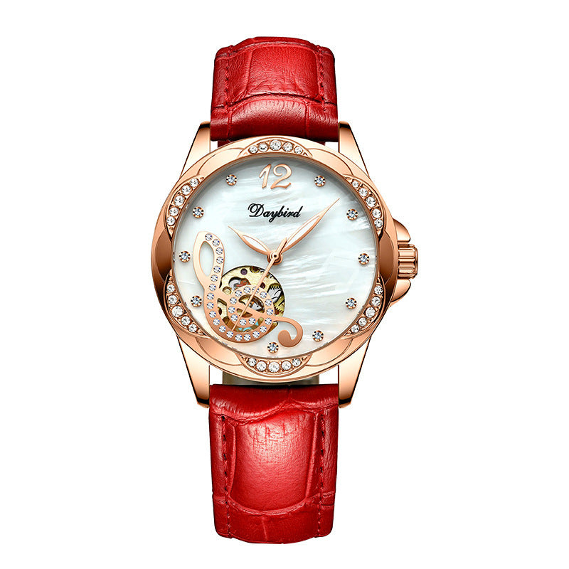 Female hollow automatic mechanical watch