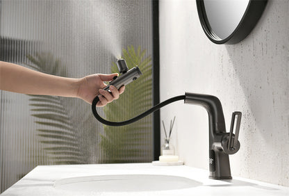 Household Digital Display Copper Spray Kettle Faucet Splash Lift Gun Gray