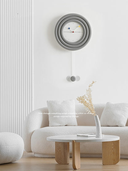 Reloj de pared de lujo con luz de celebridad de Internet nórdico, sala de estar, hogar