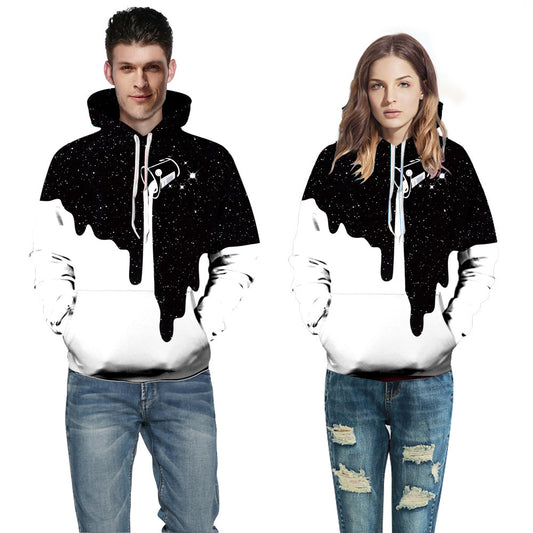 Sudadera con capucha con estampado 3D de leche para Halloween para mujeres y hombres