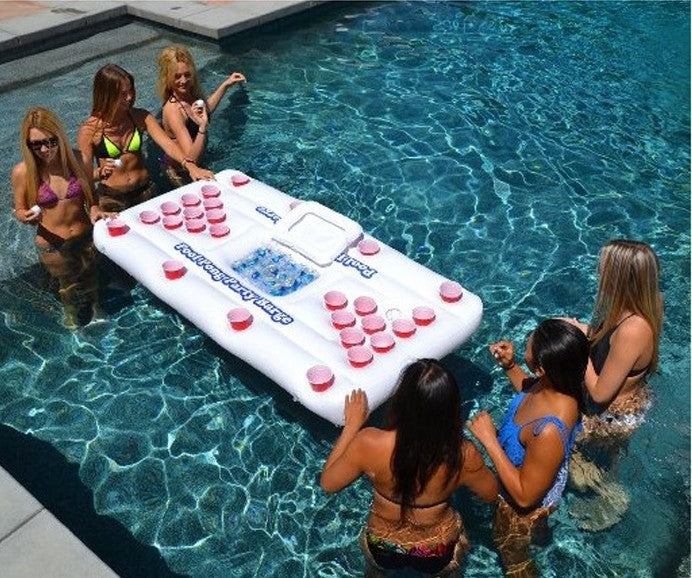 Mesa inflable de Beer Pong con enfriador de cubo de hielo