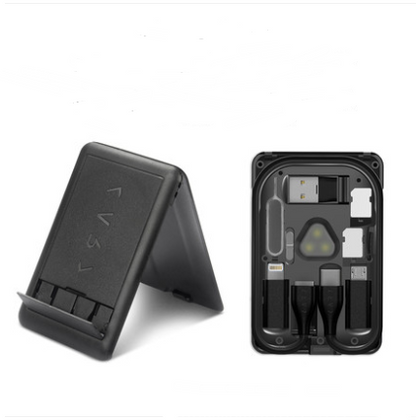 Carte de survie urbaine multifonctionnelle, sac de rangement de câbles de données, carte d'outils, paquet de finition portable x chargeur sans fil 