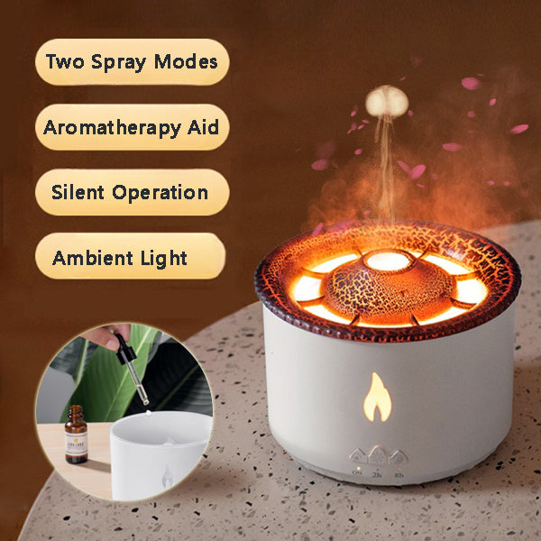 Humidificateur d'huile essentielle ultrasonique créatif, Machine d'aromathérapie volcanique, diffuseur d'humidificateur de flamme d'air de méduse