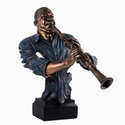 Statue de musique en résine et cuivre coulé à froid