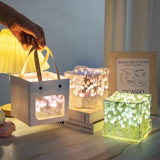 Acrylic Lens Flower Sea Cube Small Night Lamp