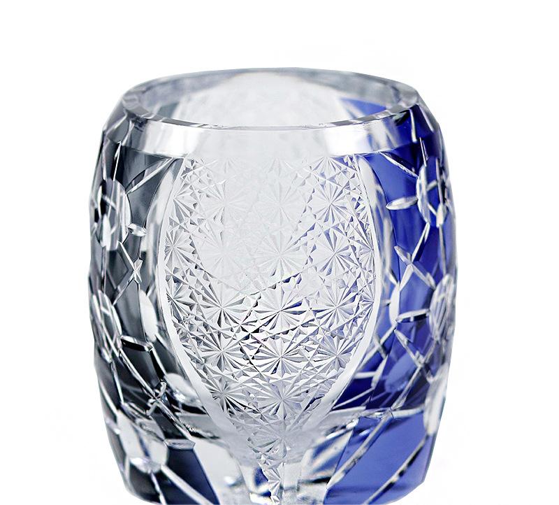 Vaso de whisky de cristal tallado a mano, corte Edo de estilo japonés, Retro de lujo suave