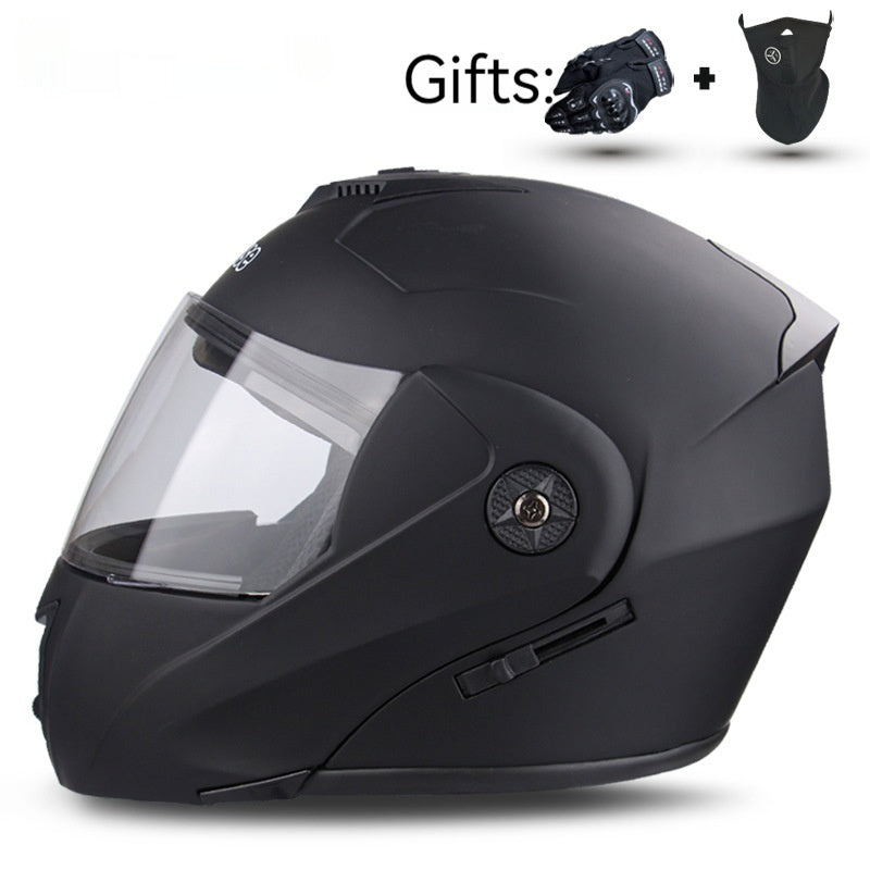 Casco de motocicleta para hombres y mujeres expuestos con doble lente de motocicleta eléctrica