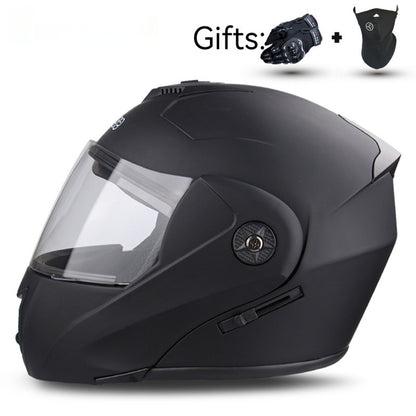 Casque de moto électrique à double lentille pour hommes et femmes