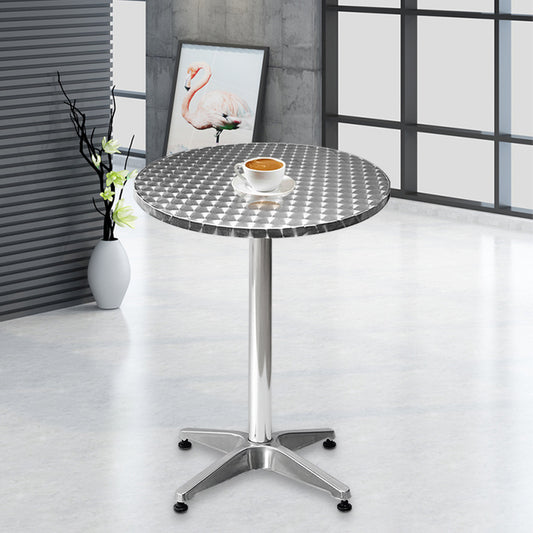 Stainless Steel Foldable Adjustable Round Table Simple Bar Table