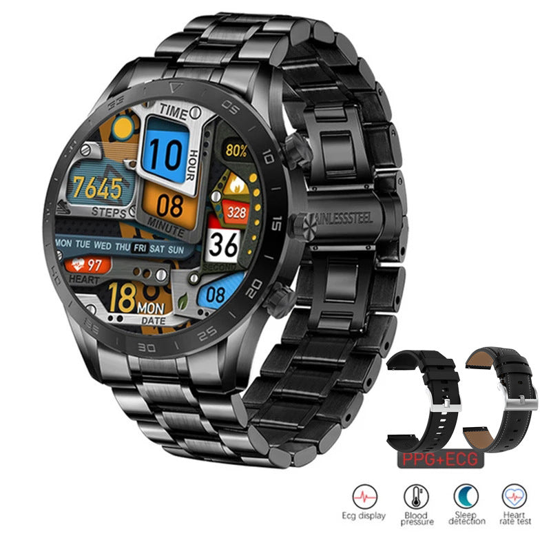 Montre intelligente Appel Bluetooth Test ECG Lecture de musique