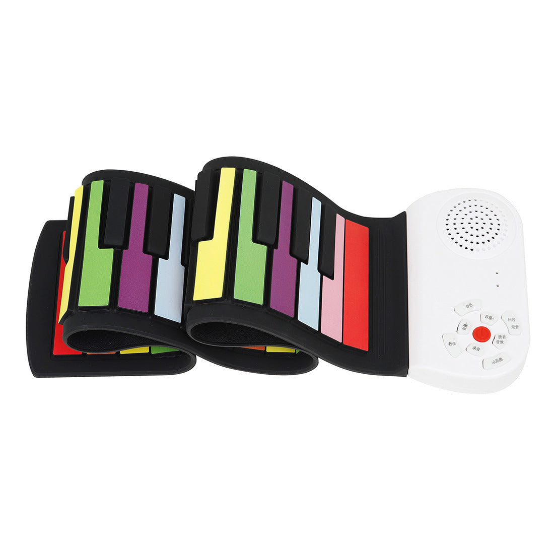 49 Key Rainbow Portable Hand Roll Piano Beginner Electronic Organ Toy Color Hand Roll Piano