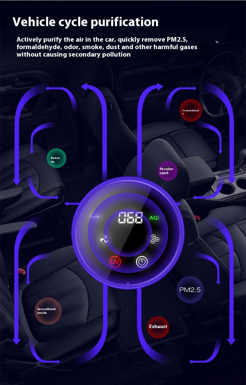 Purificateur d'air de voiture intelligent, élimination du formaldéhyde, barre d'oxygène anionique