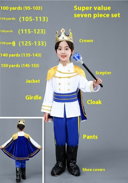 Prince Costume Children's Halloween King Cosplay Dress Up