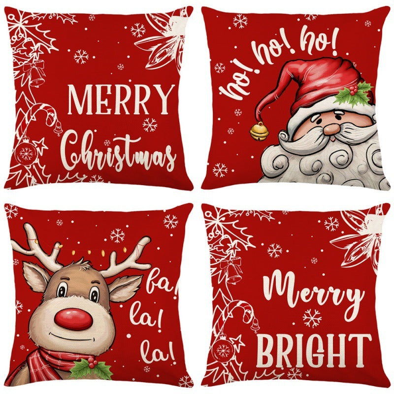 Home Christmas Decorative Printed Pillowcase