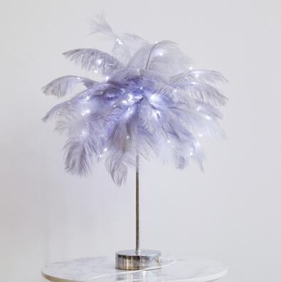 Lampe à plumes lampe de bureau nordique Style européen chambre chevet plume lampe de Table veilleuse lampe de Table décoration moderne