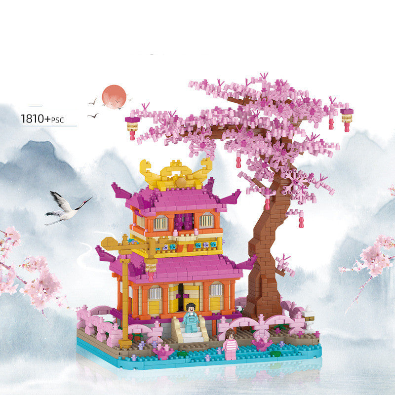 Children's Tree House Building Blocks Puzzle Assembled Ornaments