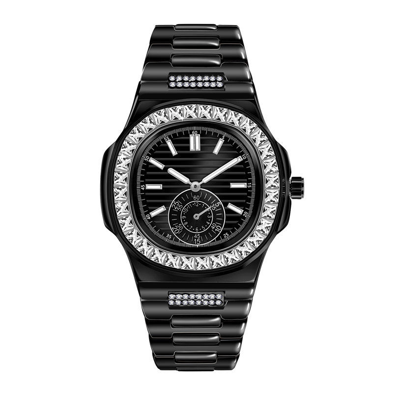 Montres cadeaux en diamant de marque de luxe en alliage de mode pour hommes