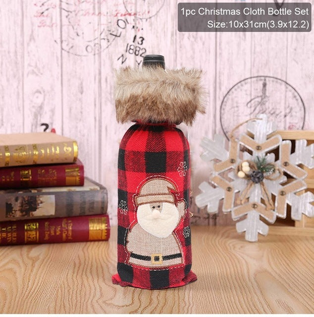 Wine Bottle Cover Merry Christmas Decorations